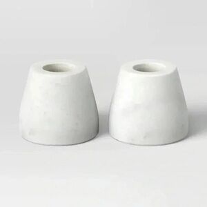 Threshold Marble Taper Candle Holders White - Set of 2